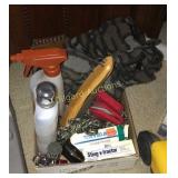 Saw, rope, first aid, gloves and more
