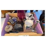 Candlestick holder, vase, coffee mugs