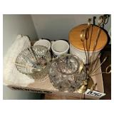 Glassware, picture holder, longaberger crock and