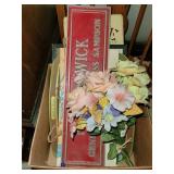 Pictures, aluminum sign, vintage christmas book