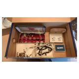 Cuff links, necklace, money clip and misc