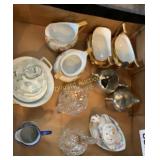 Cream and sugar, cruet, and small pitchers