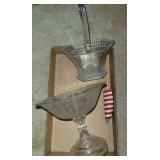 Glass basket and bowl