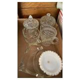 Glass candy jars, ash trays