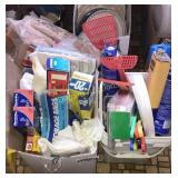 Flea killer, fly swatters, Reynolds wrap, towels