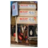 Shoe horns, key chain, stop alarms, Sony mini