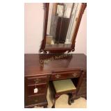 Vanity , mirror and stool