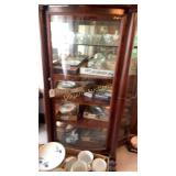 5 shelf curved glass Curio cabinet