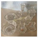 Clear Fostoria Coin Glass pieces