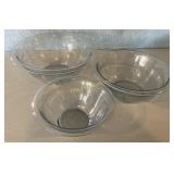 3 Clear Fire King bowls