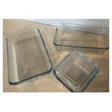 Clear glass Fire King baking dishes