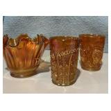 Misc. carnival glass pieces