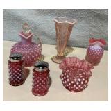 Fenton Pink glass pieces