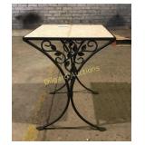 Metal stand with tile top