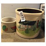 (2) crocks (one 9" and one 3")