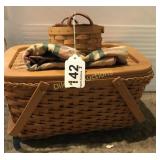 (2) Longaberger baskets, 7" tall and 2" tall