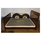 Full size wood sleigh bed