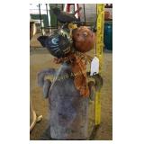 Clay vase w/holiday decor