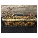 Longaberger basket in metal stand