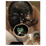 Tea/coffee pots, crock and more