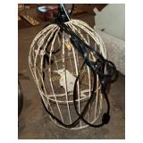 Metal bird cage decor light