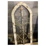 Ornate metal and wood hanger