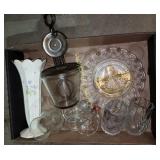 Vintage egg beater, glassware, vase and more