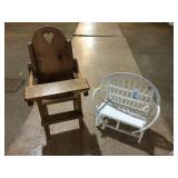 Doll high chair & bench