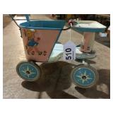 Old metal babydoll stroller toy