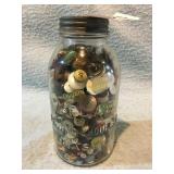 Lg. Atlas Mason jar full of buttons
