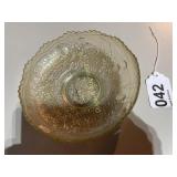 White Carnival glass bowl - Leaf Chain