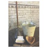 Metal bucket, Wash plunger & more