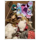 Box of stuffed animals