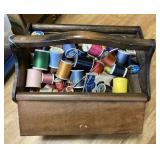 Wooden sewing box