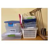 Misc storage containers, baskets and drying rack