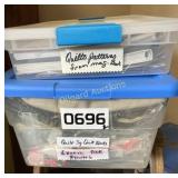 (2) containers of quilt blocks and more