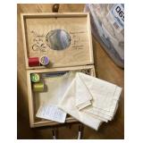 Wooden box and tote of fabric