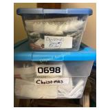 (2) totes of Christmas fabric