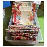 (2) containers of fabric pieces