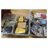 (3) containers of craft supplies, crayons and more