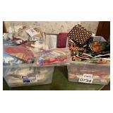 (2) containers of fall fabric and more
