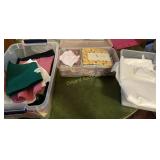 (3) containers of fabric and more