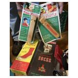 Purses, wallets, socks and whistles