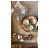 Nut dish, cigarette lighter, S&P Shakers