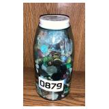 Glass jar of buttons