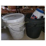 Buckets with rock salt