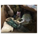 Tray, pie pans, vases