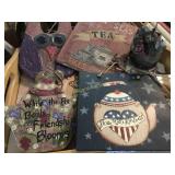 Plagues and tray and wind chimes