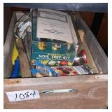 Soil testing kit, gardening tools and misc tile