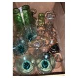 Misc wine glasses, glassware cups and more